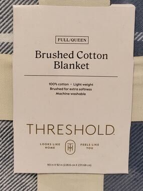 Threshold Brushed Cotton Blanket Full/Queen